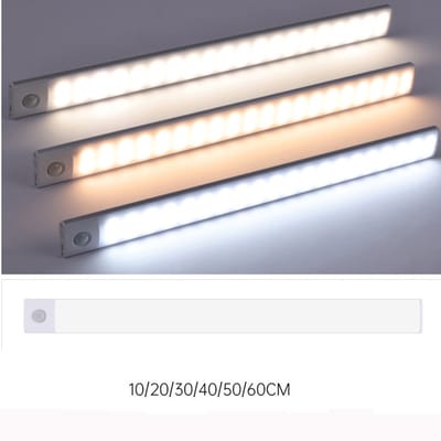 LED Strip 10 cm – Bewegingssensor lichtbalk – Led verlichting – Warm, neutraal of koud Wit – Energiezuinig – Eenvoudig te installeren – zilverkleurig