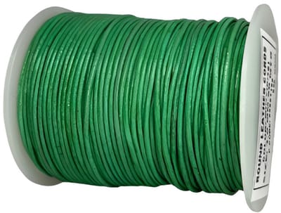 Leren Koord Rond, 50 m x 1 mm - Rond Lederen Koord, Voor Halskettingen, Armbanden, Sieraden, Knutselkralen en Veters (Mint)