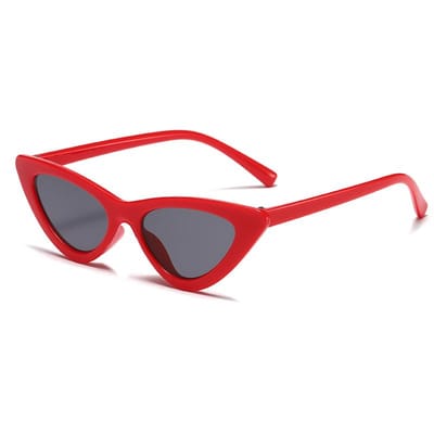 Nieuwe Zonnebrillen voor Jongens en Meisjes Retro Driehoek Kattenoog Kinderzonnebrillen Trendy Persoonlijkheid Snoepkleurige Leuke Kinderzonnebrillen red