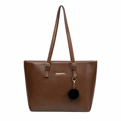 Dames Handtas - Bruin | Shopper / Schooltas / Schoudertas | 33 x 27 x 14 cm | Kunstleer