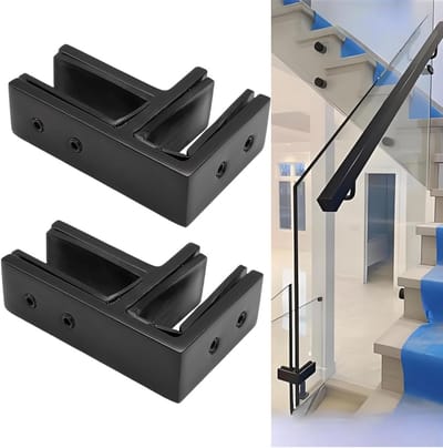 RVS Klem voor Glazen Balustrade – Montagebeugel voor Binnentrap en Buitenreling 10-12mm Dik Glas