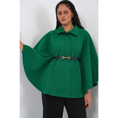 Gestrikte Tweed Cape Mantel