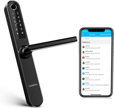 Slim Digitaal Deurslot met Vingerafdruk en Toetsenbord - RVS Instroomslot voor Voordeur