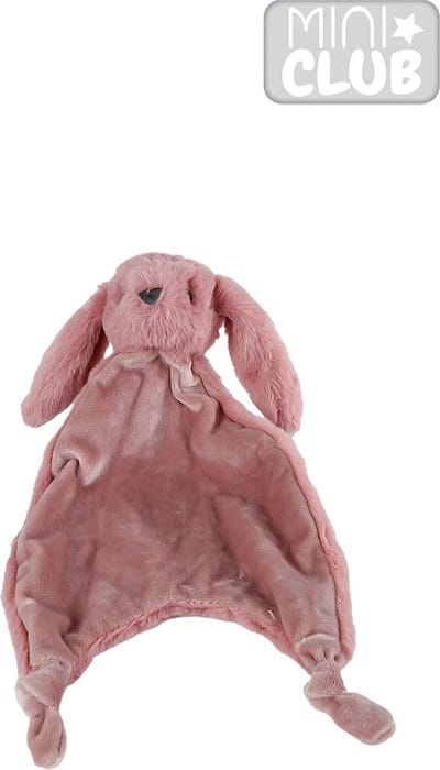 Mini Club knuffeldoekje konijn met knoopjes pluche Rood rose gold 38cm