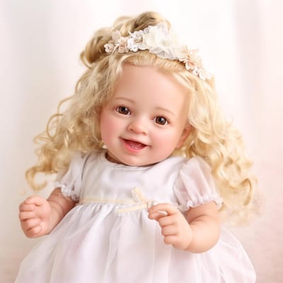 Babypop Meisje - Reborn Pop - Kinderspeelgoed - Zacht Stoffen Lichaam - 50 cm - Goud