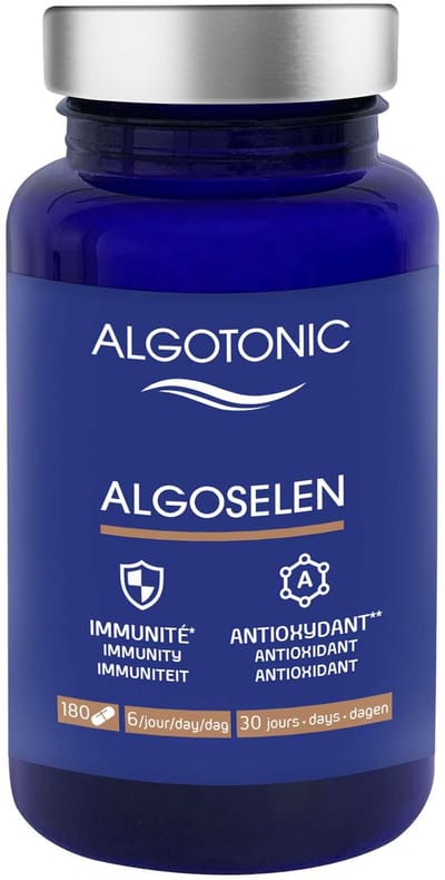 Algoselen Voedingssupplement Spirulina met Antioxidanten en Organisch Selenium - 180 Capsules ter Versterking van de Immuniteit