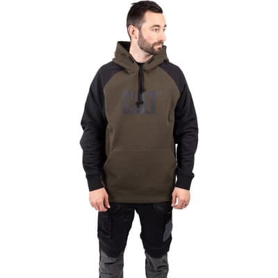 Caterpillar Raglan Katoenen Heren Mos Groen Hoodie Sweatshirt