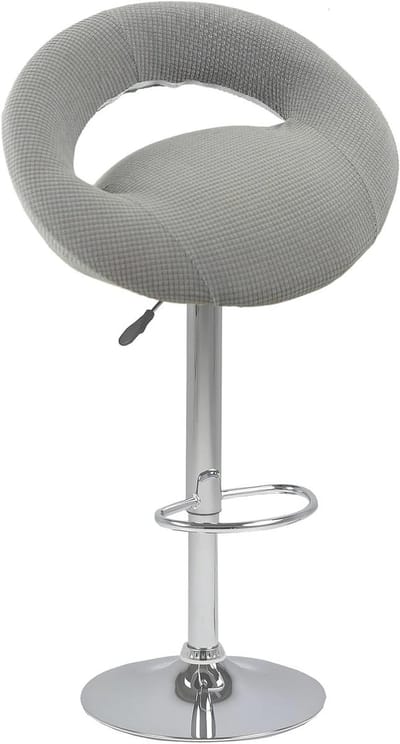 Stoelhoes met rugleuning - Barkrukhoes Universeel - Meubels Beschermen - Elastische Band - 1 stuk - Lichtgrijs