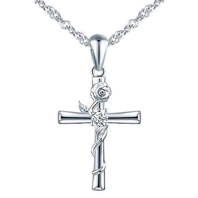 Cliste Couture - Ketting met Kruis - Zirkonia - Sieraden - Vrouwen Ketting - Goudkleurig - Staal - Ketting Dames - vadeau voor vrouwen