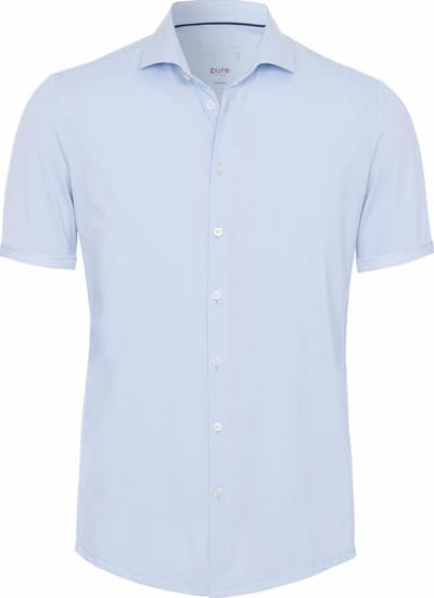 Pure The Functional Shirt KM Blauw - Maat 45 - Heren - Overhemden Formeel