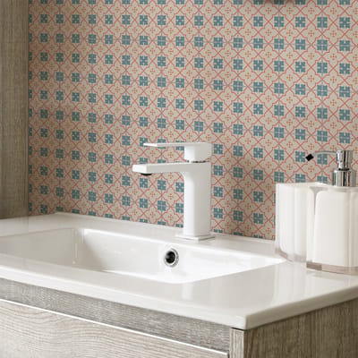 Zelfklevende tegelmuurstickers voor keuken en badkamer - 30 cementtegelstickers, Azulejos Harmonia - 30 stickers, 20x20cm