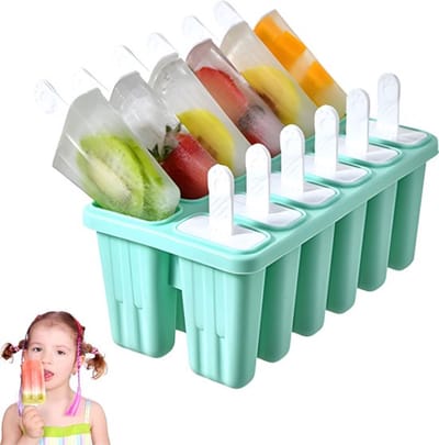 Ijsvormpjes - Ijslollyvorm - Bpa-Vrij - Siliconen Ijslollyvormen - 12 Ijslollymallen - Ice Lolly Mallen Siliconen - Zelfgemaakte Ijsvorm - Ijslolly - Herbruikbare - Vaatwasmachinebestendig - -40 To 240 °C