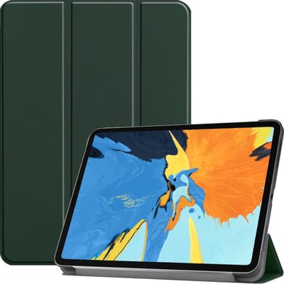 Hoes - Geschikt voor Apple iPad Pro (2020) - 11 inch - Dun & Stevig - Trifold Bookcase - Hard Cover - Hardcover Book Case - Tablet Hoesje - Donkergroen