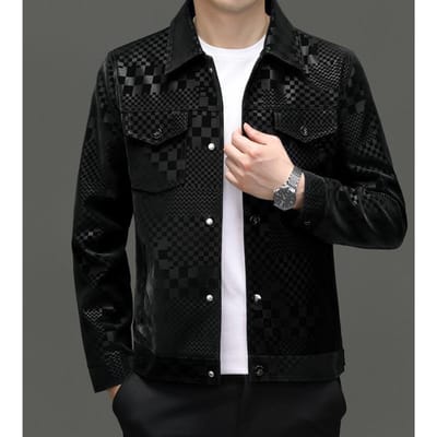 Heren Leren Jack van Hertenleer Herfst en Winter Nieuwe Herenkleding Jong en Middelbare Leeftijd Business Casual Knap Leren Jack L black