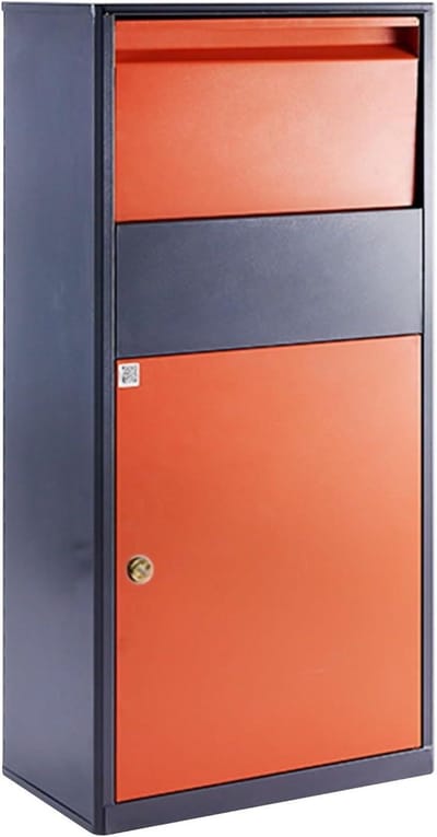 Pakket Bezorg Box - Pakketkluis Vrijstaand - Veilig Pakket Ontvangen - Antidiefstal Cijferslot - 100 cm Hoog - Oranje