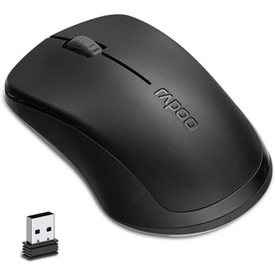 Rapoo 1680 Silent Wireless Mouse, 2,4GHz draadloze muis met USB-ontvanger, 1K DPI, 3-knops computermuis met 12 maanden batterijduur, ambidextreuze