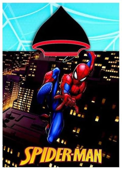 Spiderman badponcho - 110 x 55 cm. - Spider-Man poncho handdoek