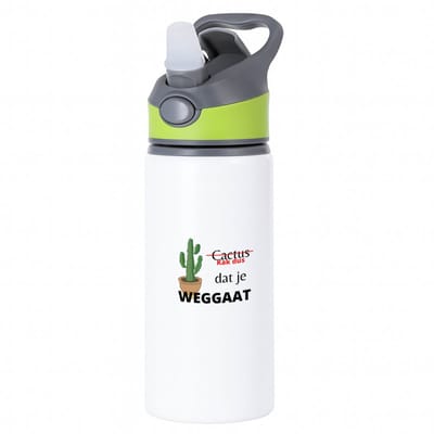 Hacebo® - kak dus dat je weg gaat waterfles met rietje groen - iemand die ontslag neemt - cactus - collega's - werknemers - verjaardagscadeau - verjaardag - cadeau - afscheidscadeau - geschenk - leuke cadeau - kado - water fles - 650ML