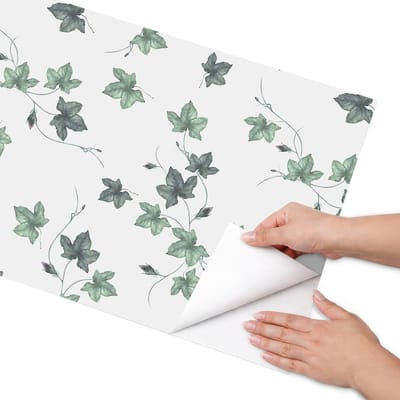 Coloray Meubel Wrap Folie - Groente Meubelfolie - 50x100 cm - Meubel Wrap Folie Klimopbladeren - Plakfolie Meubels - Naturalistisch Meubelfolie - Decoratiefolie Zelfklevend - Slaapkamer decoratie - Bloemen en planten