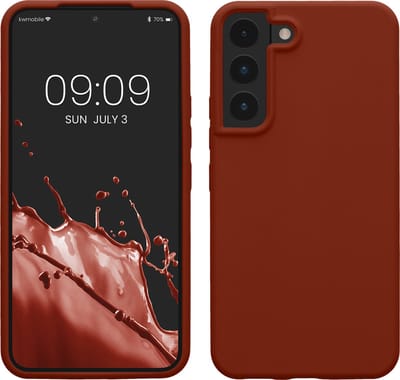 kwmobile telefoonhoesje geschikt voor Samsung Galaxy S22 - Hoesje met siliconen coating - Smartphone case in spice rood