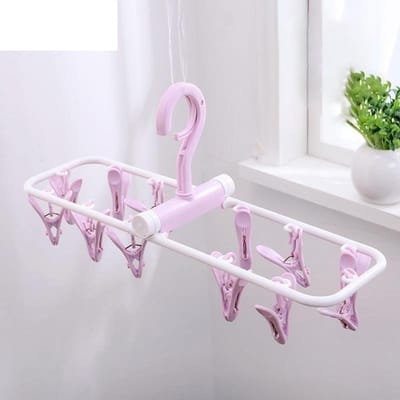 1 pince à chaussettes pliable pour 12 vestes, support de séchage portable et pliable pour sous-vêtements, chaussettes, rangement pour chambre à coucher white
