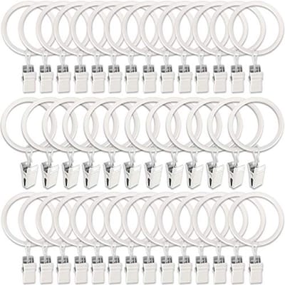 Metalen gordijnringen met clips - 40 stuks, decoratieve gordijnclips voor binnen en buiten