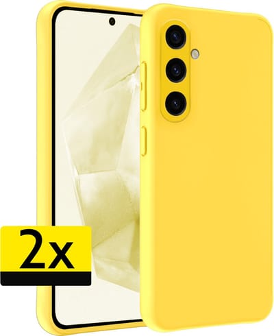 Hoesje - 2 Stuks - Geschikt voor Samsung Galaxy A35 - Sterk & Shockproof - Case Siliconen - Back Cover - Telefoon Hoes - Telefoonhoesjes - Geel