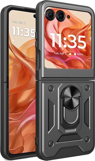 Hoesje geschikt voor Motorola Razr 70 / Motorola Razr 60 / Razr 50 - Techsuit Camshield Back Cover - Zwart
