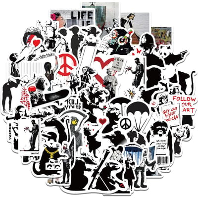 103067 Stuks Banksy Kunst Graffiti Straatkunst Stickers Esthetische Decal Skateboard Telefoon Laptop Auto Fiets Waterdichte Sticker Kind Speelgoed gray
