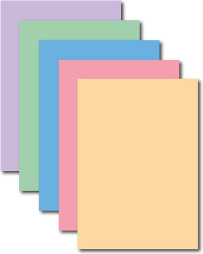 Decadry Gekleurd papier assorti Pastel kleuren 80 gram | 5 x kleuren
