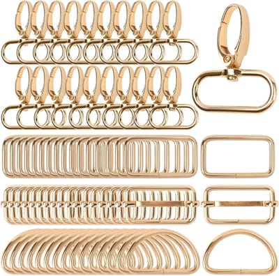 Karabijnhaak Set - Tas Onderdelen - DIY Accessoires - Vier Soorten Sluitingen - Verschillende Maten - Brons Zilver