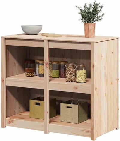 Buitenkeuken Kast - Opbergkast Tuin - Keuken Organiseren - Verstelbare Planken - 106 cm - Natuurlijk Hout