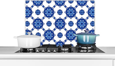 Spatscherm keuken 60x40 cm - Kookplaat achterwand Portugal - Bloemen - Design - Muurbeschermer - Spatwand fornuis - Hoogwaardig aluminium