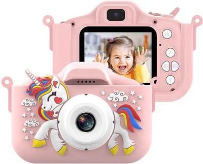YAR Digitale Kindercamera HD 1080p - Speelgoedcamera - Fototoestel Voor Kinderen - Unicorn Roze - 32GB SD-kaart