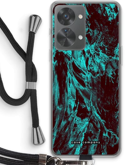 Case Company® - Hoesje met koord geschikt voor OnePlus Nord 2T hoesje met Koord - Ice Age - Telefoonhoesje met Zwart Koord - Bescherming aan alle Kanten en Over de Schermrand
