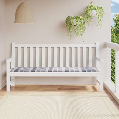 vidaXL - Tuinbankkussen - 200x50x3 - cm - oxford - stof - ruitpatroon - grijs