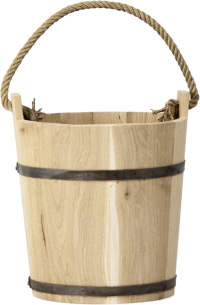 Houten Emmer met Touw eiken groot 20 l.