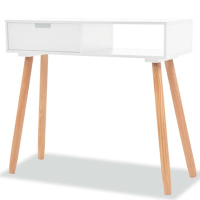 vidaXL - Wandtafel - 80x30x72 - cm - massief - grenenhout - wit