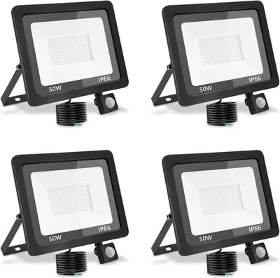 Krachtige LED Buitenlamp met Bewegingssensor 50W Warm Wit IP66