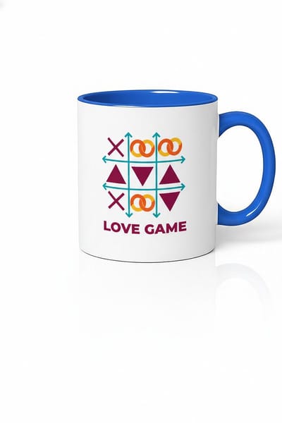LOVE GAME Tic Tac Toe Mok - Uniek Liefdesspel Design voor Koppels en Romantische Cadeaus