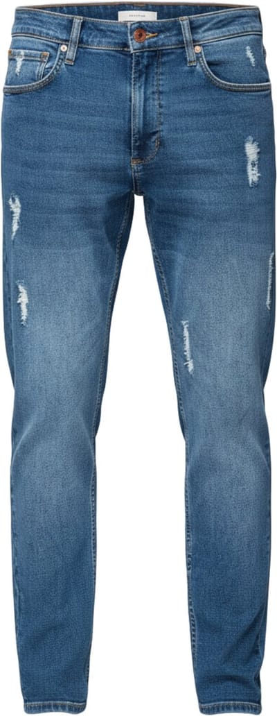 OMBRE Broek - Slim Fit - Katoen - Rits Donkerindigo S