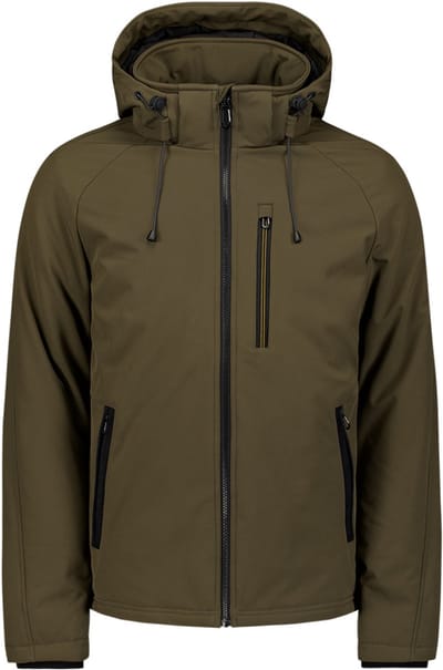 No Excess Jacket Short Fit Hooded Softshell Stretch Taupe Größe: M | Winterjacken Outlet | Herren | Schwarz