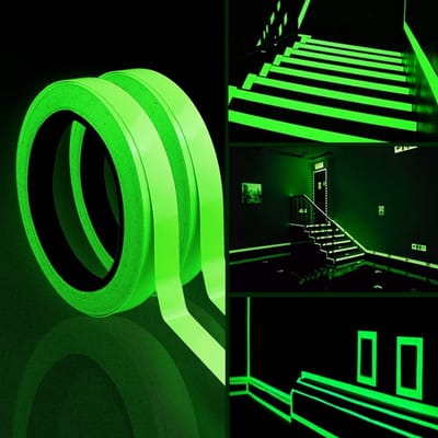 Dailygoods- Plakband Waterdicht - Fluorescerende Tape - Lichtgevend - 10m x 1cm - Duurzaam PET - Zelfklevend zonder Residue