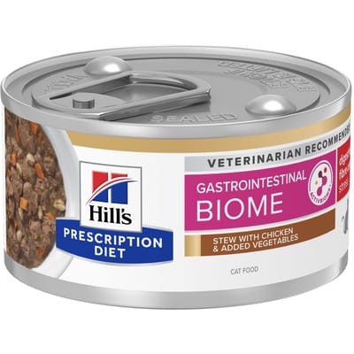 Voordeelpakket: 72x82g Hill's Prescription Diet Gastrointestinal Biome Stress Kip & Groente natvoer voor katten