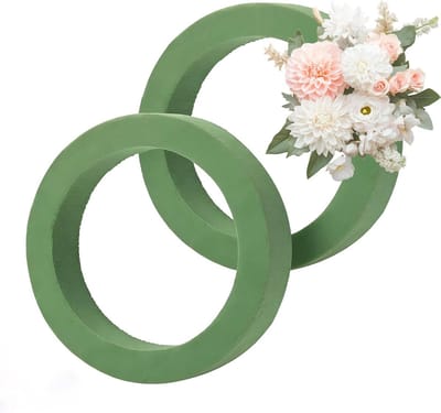 Stitch Foam Krans van 20 cm - 2 Stuks, Ideaal voor Verse Bloemen en Creatieve Bloemschikking, Floristen Accessoires en Bloembenodigdheden