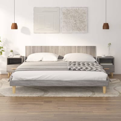 vidaXL - Nachtkastjes - 2 - st - 40x35x47 - cm - grijs - sonoma - eikenkleurig