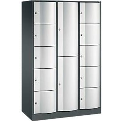 C+P combikast Resisto, 3 vakken, 12 vakken, B 1148 x D 540 x H 1950 mm, antracietgrijs/lichtgrijs