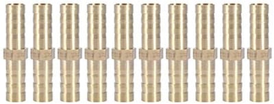 Dailygoods- Pijpverbinder Messing - Rechte 2-Weg Verbinding - 6mm - 10 Stuks - Hoogwaardige Materiaal - Eenvoudig te Installeren - Slangverbinder
