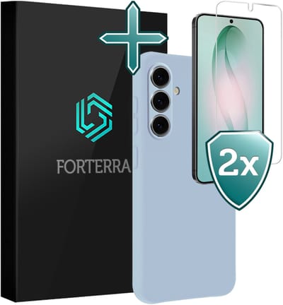Hoesje Met 2x Screenprotector - Geschikt voor Samsung Galaxy S26 - Sterk & Shockproof - Telefoon Hoes - Back Cover - Siliconen Case - Lichtblauw
