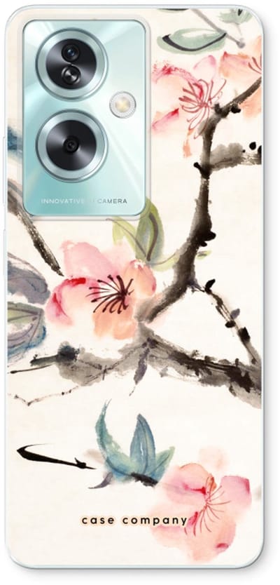 Case Company® - Hoesje geschikt voor Oppo A79 hoesje - Japanse bloemen - Soft Cover Telefoonhoesje - Bescherming aan alle Kanten en Schermrand